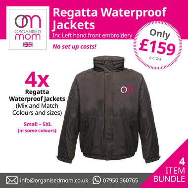 4 x Regatta Waterproof Coats -  Customise with your company logo
