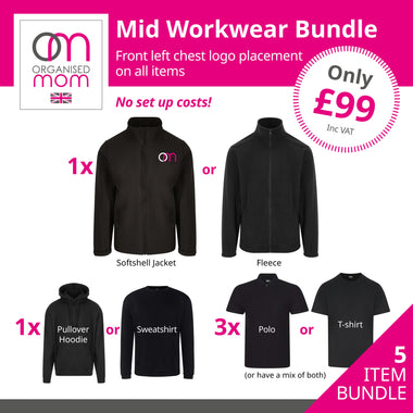Mid Workwear Bundle - Pro RTX - 5 items - includes left hand front embroidery - customised with your logo