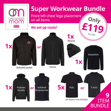 Super Workwear Bundle - 9 x Items -  Pro RTX - Customised with your company logo - Includes left hand front embroidery